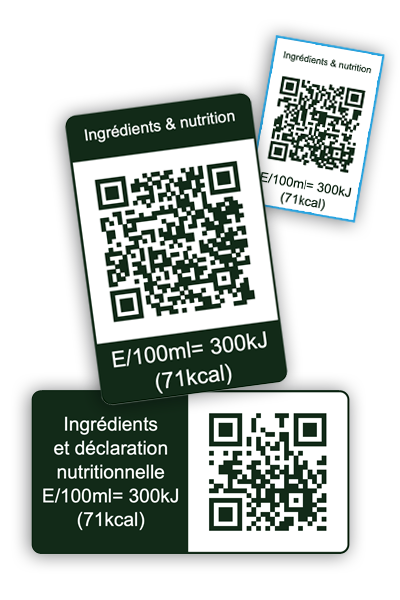 Example of a vin.co Nutri QR Code on a bottle of Champagne Fleur de Miraval - Petite Fleur