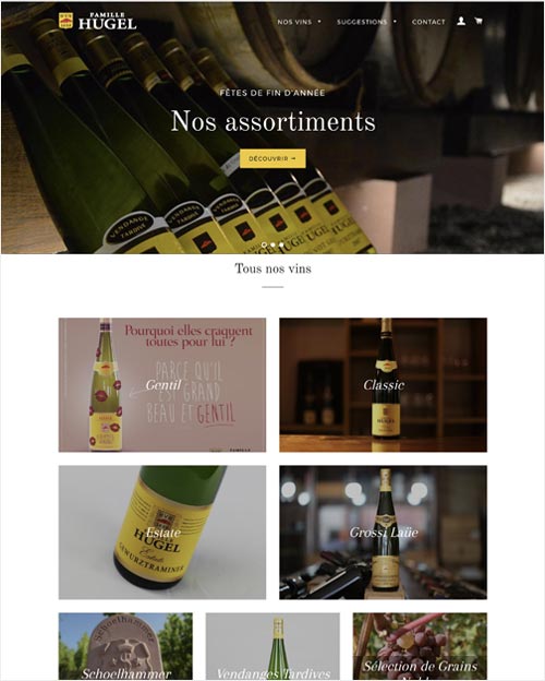 Boutique Shopify Famille Hugel propulsée par vin.co
