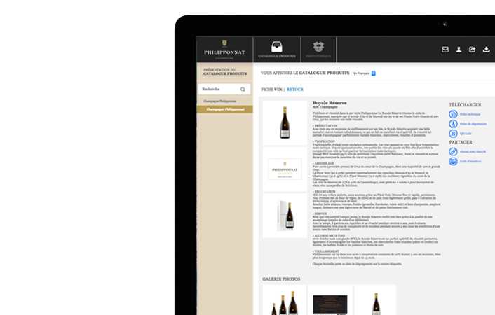 Custom product catalog in the vin.co extranet
