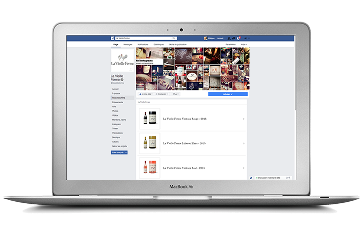 vin.co product catalog accessible from social networks