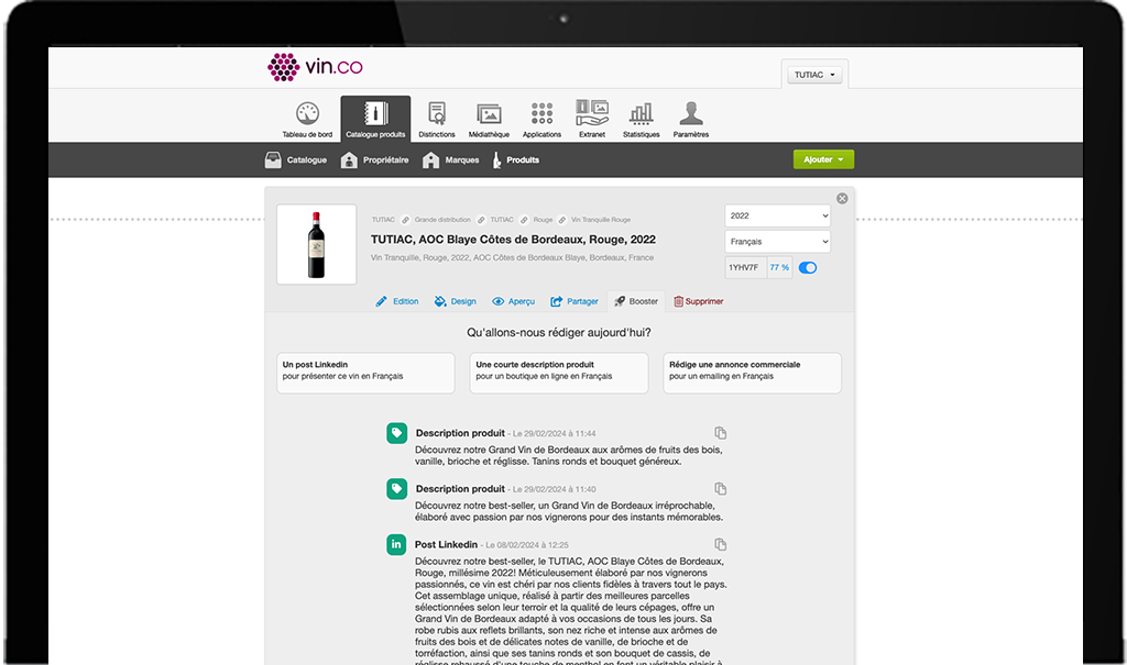 Content writing and enrichment with the vin.co AI Assistant